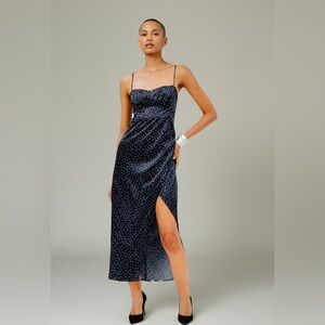 Zara Women’s Dotted Corset Black & White Midi Polka Dot Dress. Size L. SKU 337